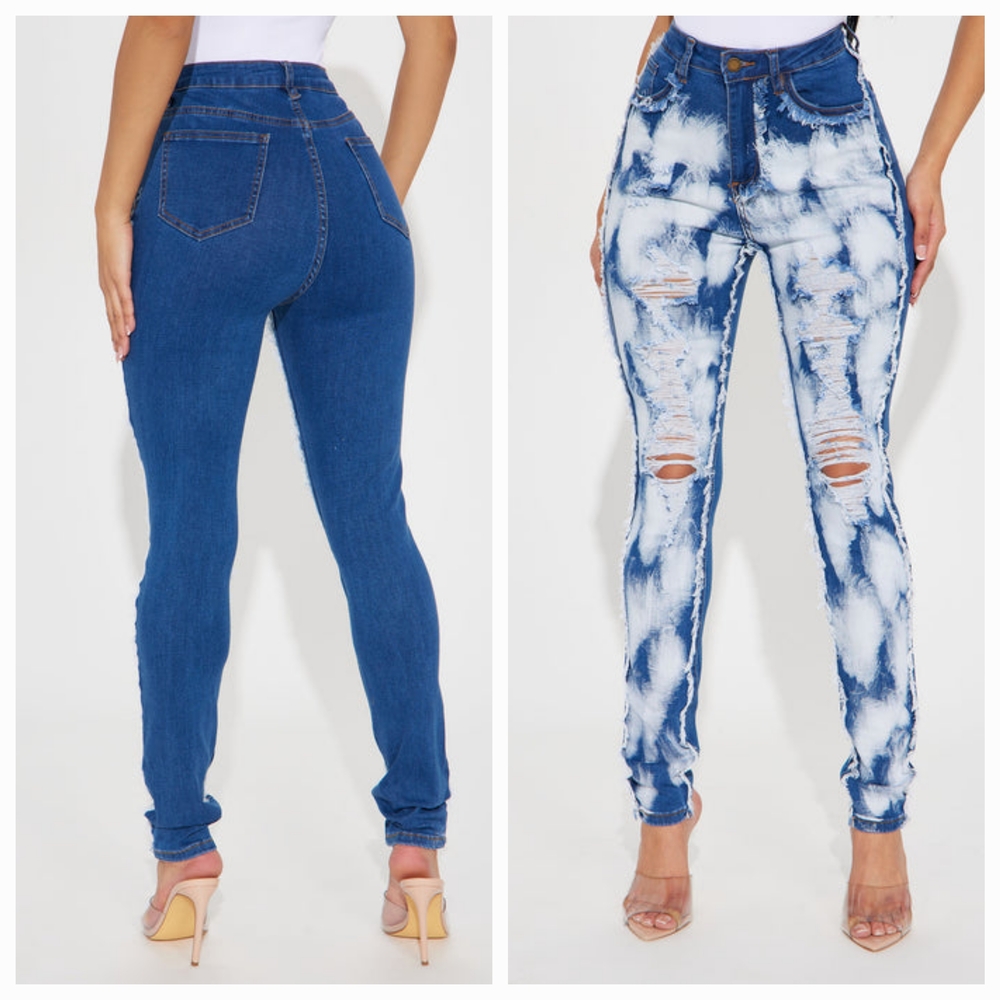 Fashion Nova Keep Him Wanting More Stretch Ripped Skinny Jeans - Medium Wash